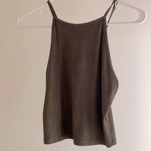 Dark olive green crop top